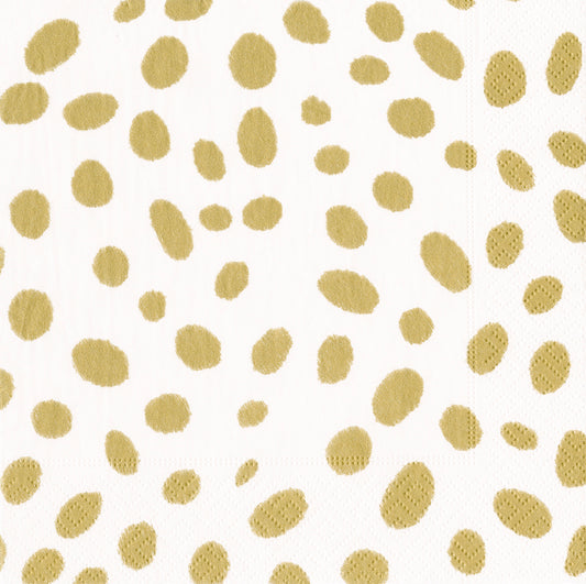 Gold Spots Caspari Paper Cocktail Napkins 25 cm square 3 ply 20 pack