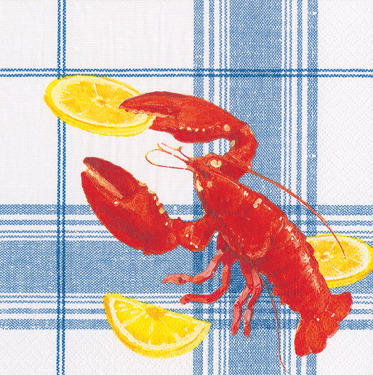 Lobster bake Caspari Paper Cocktail Napkins 25 cm square 3 ply 20 pack