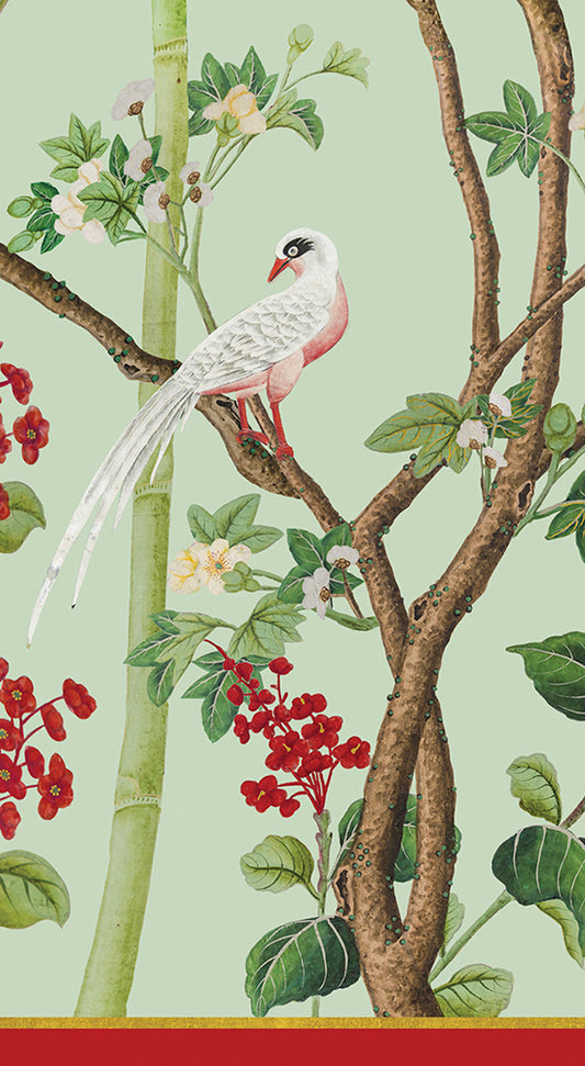 Celadon Scots Wallpaper Birds Floral Caspari Paper Guest Towels 32 x 39 cm 15 pack