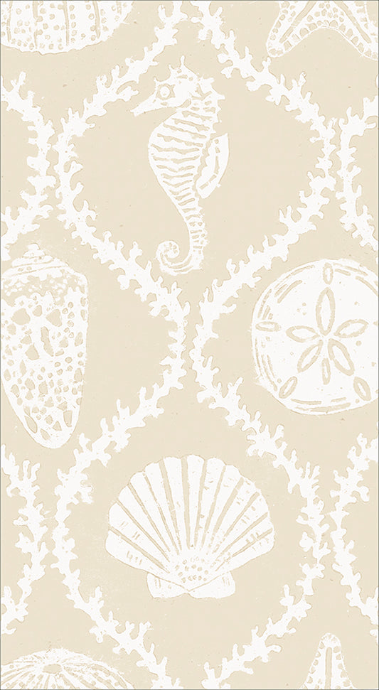 Sand Seychelles Shells Caspari Paper Guest Towels 32 x 39 cm 15 pack