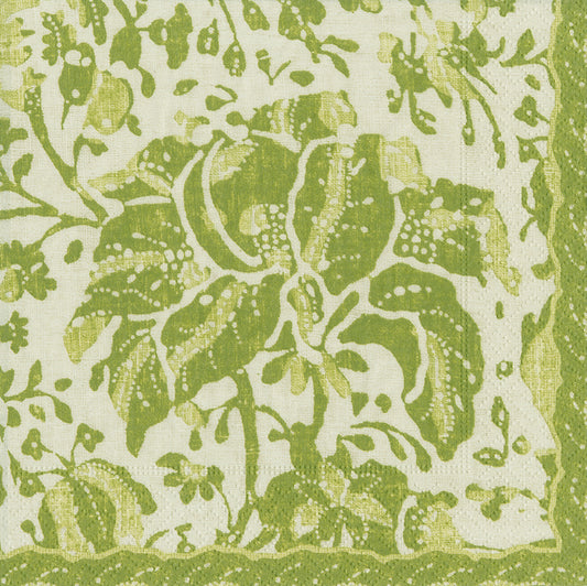 Plantation Print Green Floral Caspari Paper Lunch Napkins 33 cm sq 3 ply 20 pack