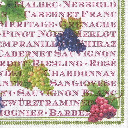 Vintages Wine Grapes Caspari Paper Lunch Napkins 33 cm sq 3 ply 20 pack