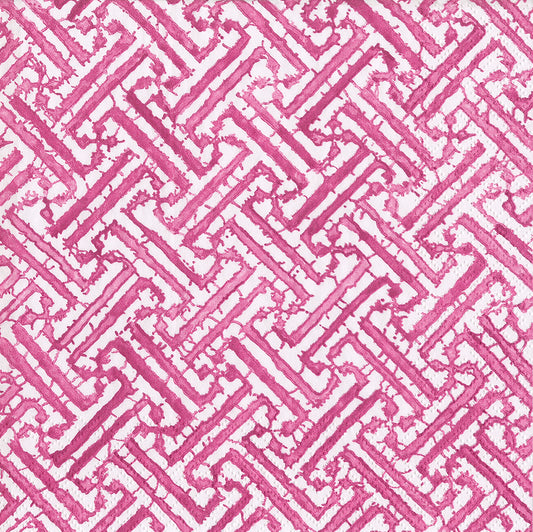 Fuchsia Fretwork Patterned Caspari Paper Lunch Napkins 33 cm sq 3 ply 20 pack