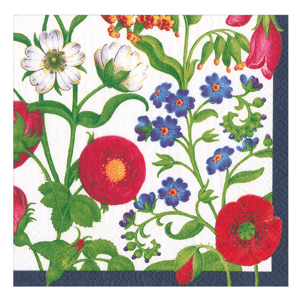 Cloisters Garden The Met White Floral Caspari Paper Lunch Napkins 33 cm sq 3 ply 20 pack