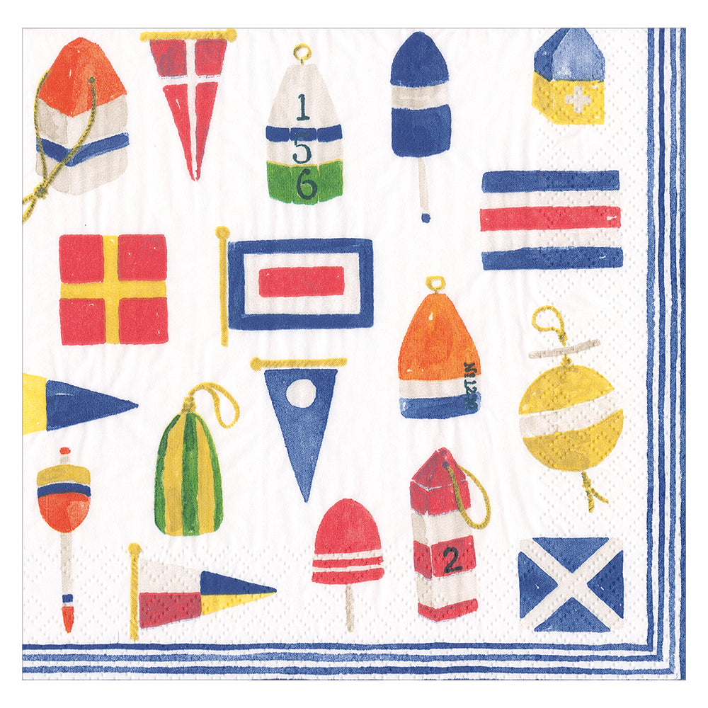 Nantucket Boating Sailing by Lindsay Brackeen Caspari Paper Lunch Napkins 33 cm sq 3 ply 20 pack