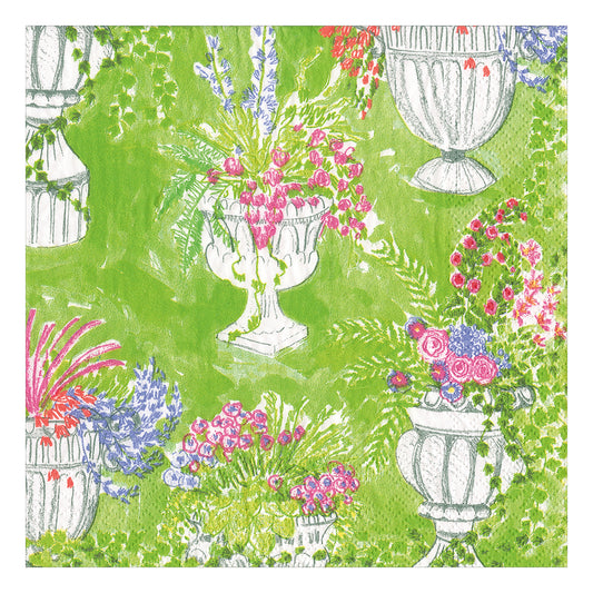 Jardin de Luxembourg Floral Caspari Paper Lunch Napkins 33 cm sq 3 ply 20 pack