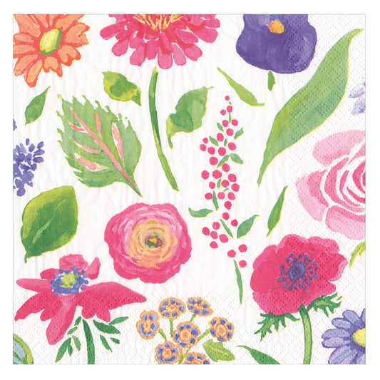 Summertime Flowers by Katharine Barnwell Caspari Paper Lunch Napkins 33 cm sq 3 ply 20 pack