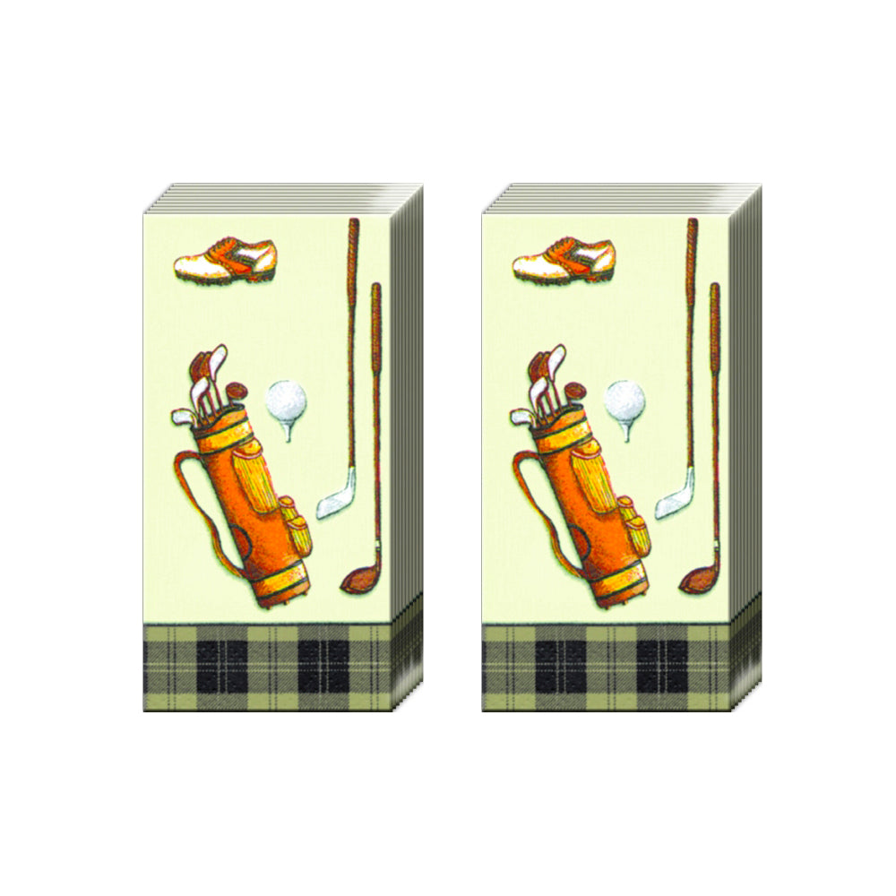 Golf Classics IHR Paper Pocket Tissues - 2 packs of 10 tissues 21 cm square