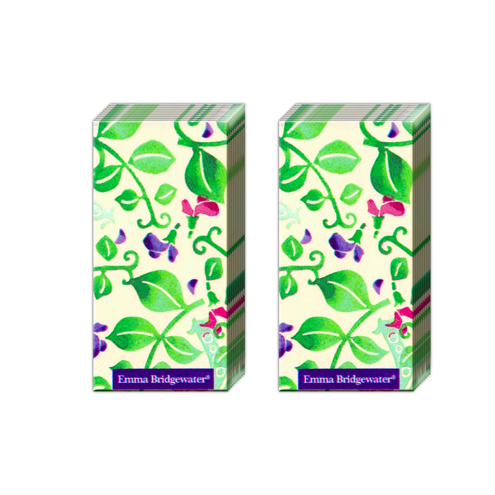 Emma Bridgewater Sweetpea IHR Paper Pocket Tissues - 2 packs of 10 tissues 21 cm square