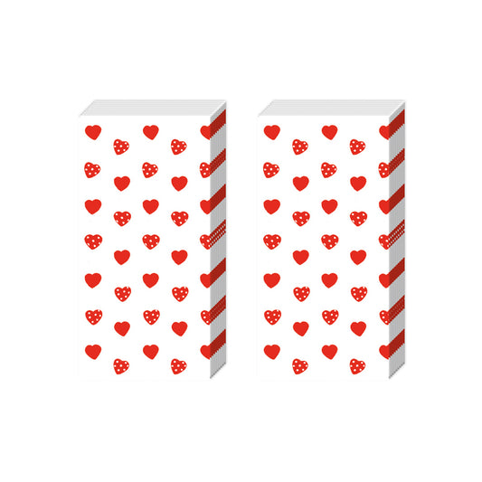 Copy of MY LITTLE SWEETHEART red hearts IHR Paper Pocket Tissues - 2 packs of 10 tissues 21 cm square