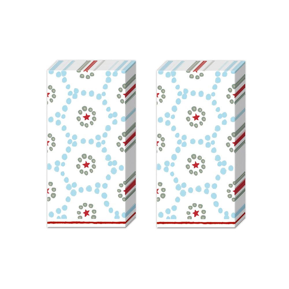 WINTER DOTTY light blueChristmas IHR Paper Pocket Tissues - 2 packs of 10 tissues 21 cm square