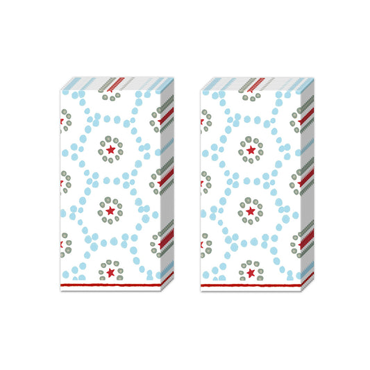 WINTER DOTTY light blueChristmas IHR Paper Pocket Tissues - 2 packs of 10 tissues 21 cm square
