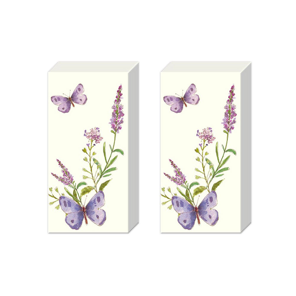 LA LAVANDE cream Lavendar IHR Paper Pocket Tissues - 2 packs of 10 tissues 21 cm square