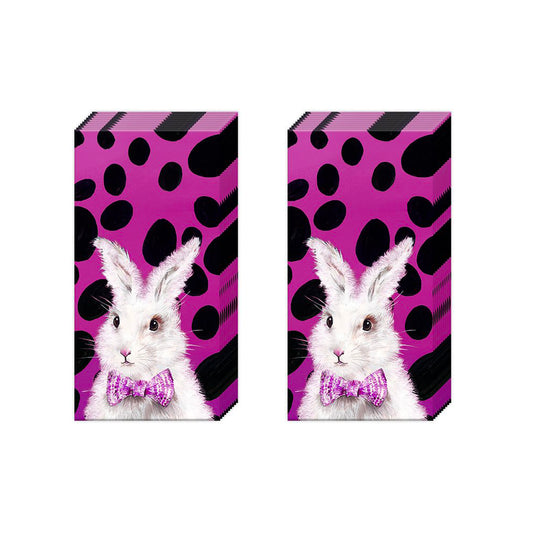 Bad Hair Bunny Easter IHR Paper Pocket Tissues - 2 packs of 10 tissues 21 cm square