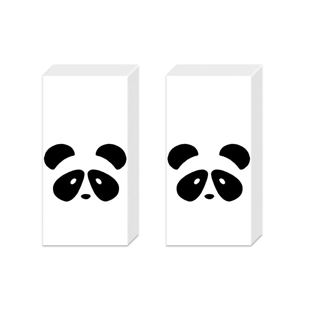 ANIMAL FRIENDS Panda IHR Paper Pocket Tissues - 2 packs of 10 tissues 21 cm square