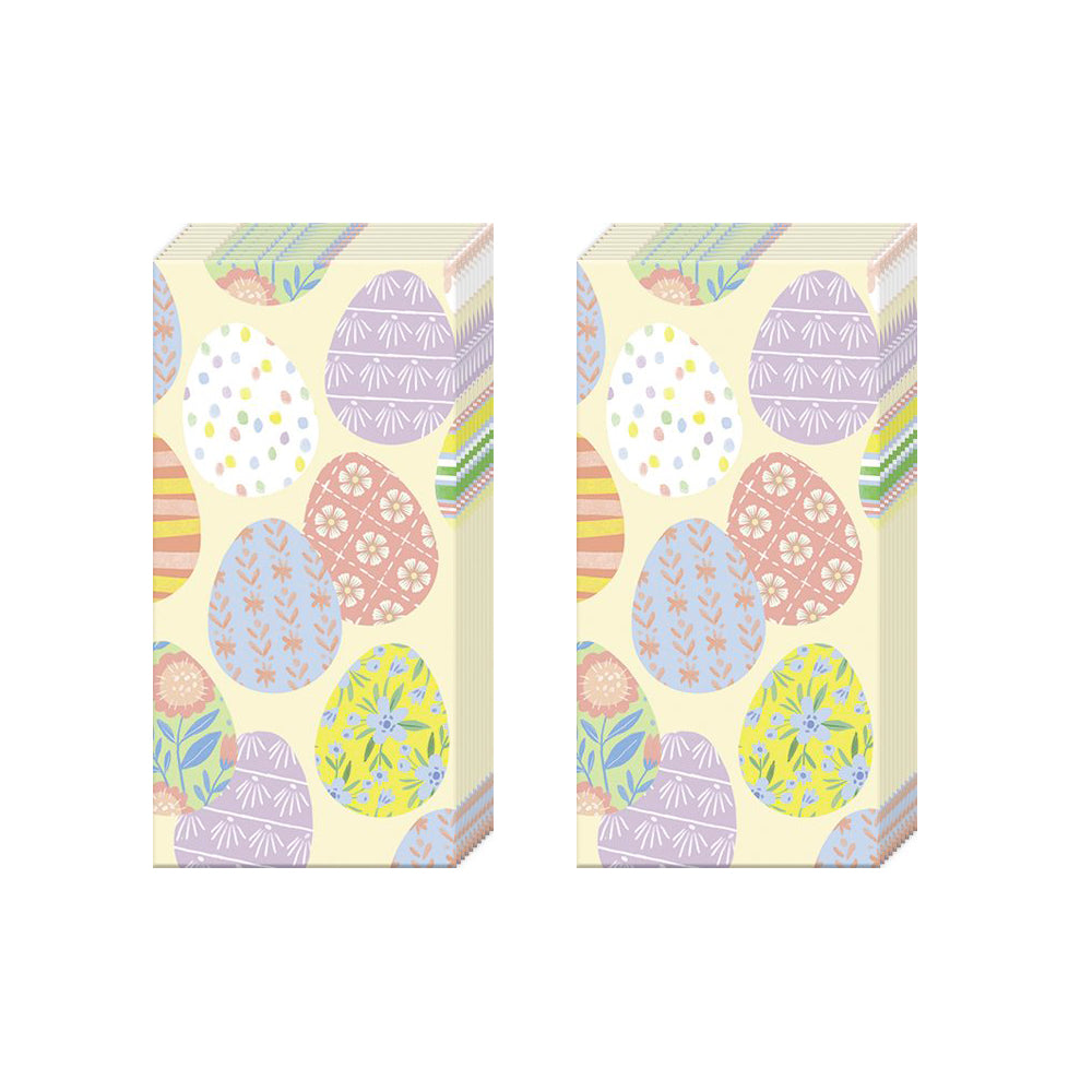 Eggstra Cream Easter Egg IHR Paper Pocket Tissues - 2 packs of 10 tissues 21 cm square