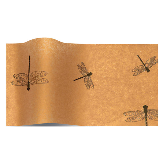 Dragonflies Kraft Tissue Paper 5 Sheets of 20 x 30" Satinwrap Tissue Wrapping Paper
