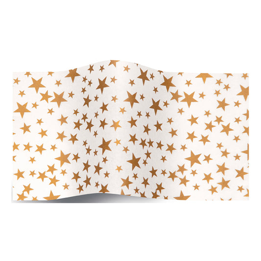 Gold Stars on White Tissue Paper 5 Sheets of 20 x 30" Satinwrap Tissue Wrapping Paper