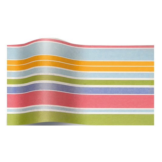 Island Stripe Multicoloured Tissue Paper 5 Sheets of 20 x 30" Satinwrap Tissue Wrapping Paper