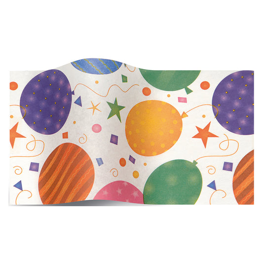 Festive Balloons Tissue Paper 5 Sheets of 20 x 30" Satinwrap Tissue Wrapping Paper