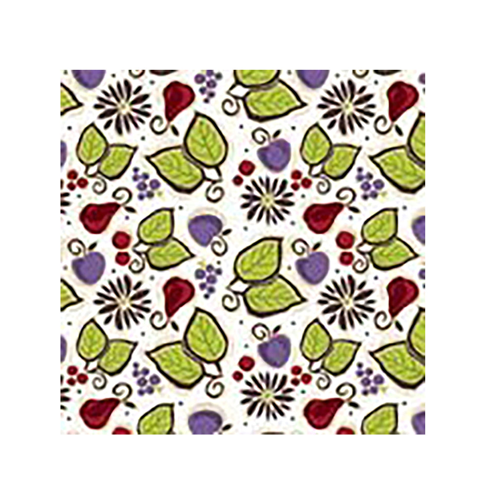Fresh Fruits Leaves Tissue Paper 5 Sheets of 20 x 30" Satinwrap Tissue Wrapping Paper