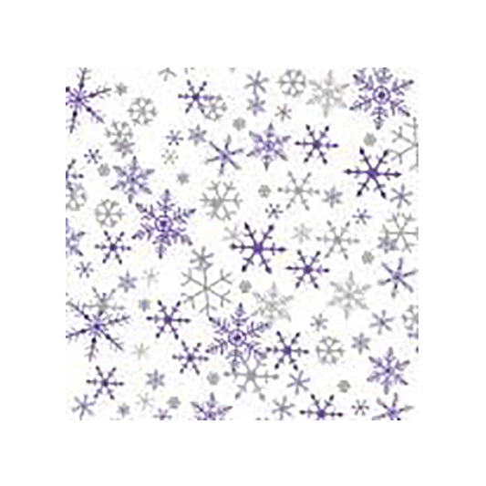 Silver and Purple Snowflakes Tissue Paper 5 Sheets of 20 x 30" Satinwrap Tissue Wrapping Paper