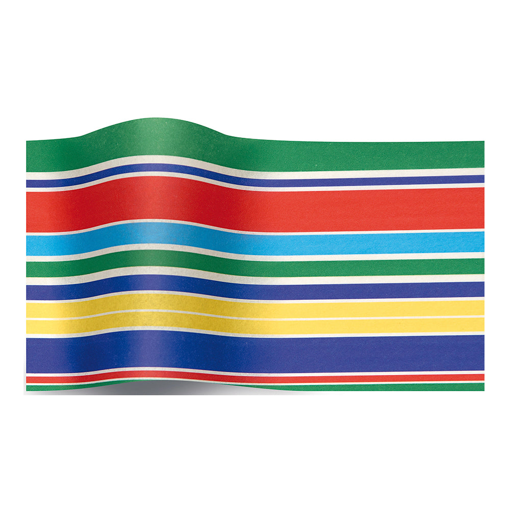 Cabana Stripes Multicoloured Tissue Paper 5 Sheets of 20 x 30" Satinwrap Tissue Wrapping Paper