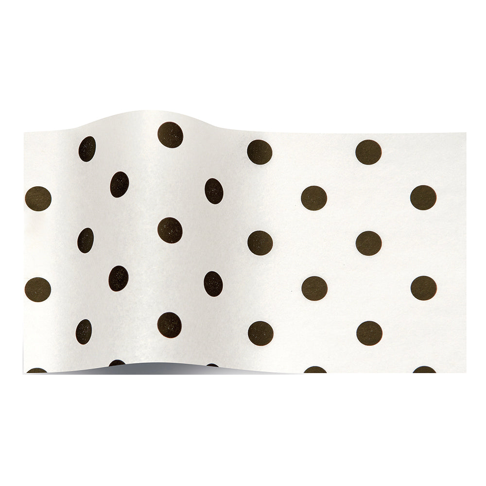 Black Dots on White Tissue Paper 5 Sheets of 20 x 30" Satinwrap Tissue Wrapping Paper