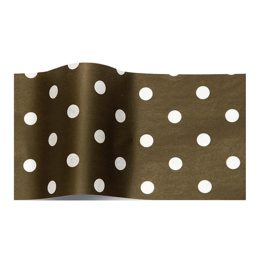 White Dots on Black Tissue Paper 5 Sheets of 20 x 30" Satinwrap Tissue Wrapping Paper
