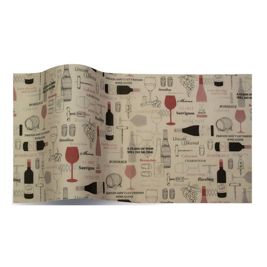 Wine Not Bottles Tissue Paper 5 Sheets of 20 x 30" Satinwrap Tissue Wrapping Paper