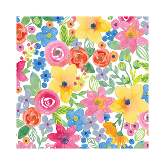 Watercolour Floral Multicoloured Tissue Paper 5 Sheets of 20 x 30" Satinwrap Tissue Wrapping Paper