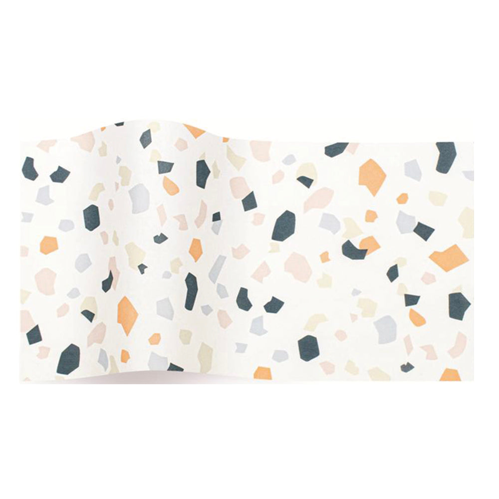 Terrazo Black Orange Pattern Tissue Paper 5 Sheets of 20 x 30" Satinwrap Tissue Wrapping Paper