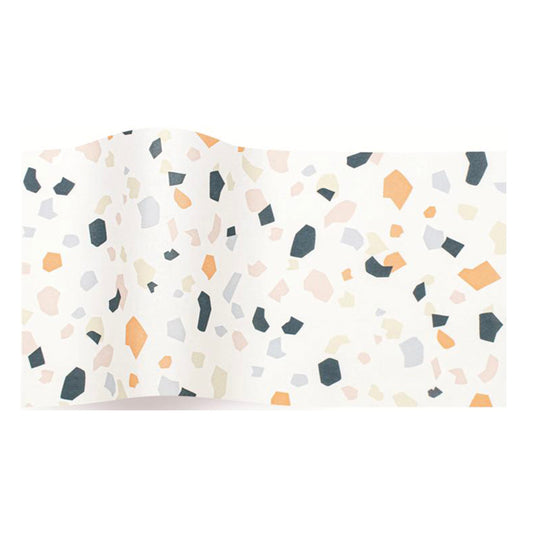 Terrazo Black Orange Pattern Tissue Paper 5 Sheets of 20 x 30" Satinwrap Tissue Wrapping Paper