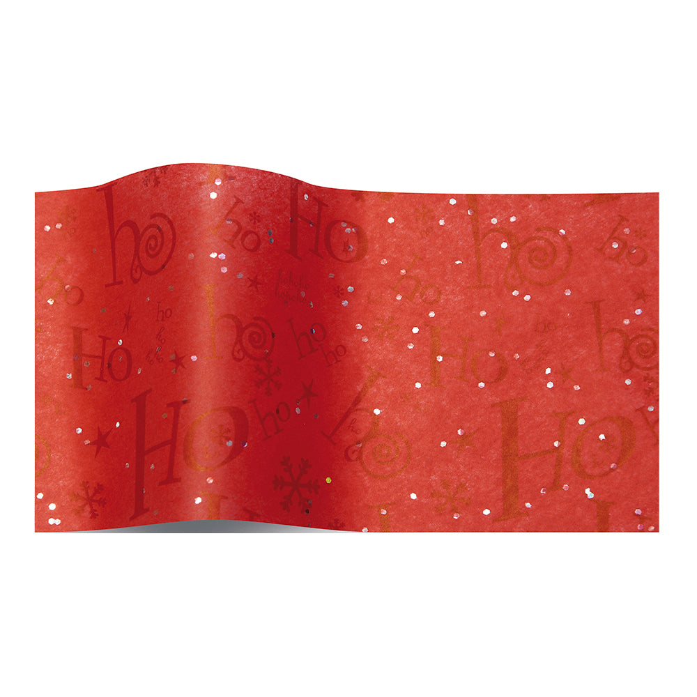 Ho Ho Ho Gemstone Christmas Tissue Paper 5 Sheets of 20 x 30" Satinwrap Tissue Wrapping Paper