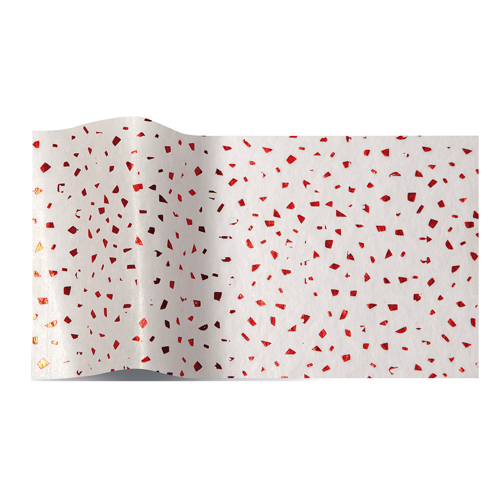 Red on White Reflections Tissue Paper 5 Sheets of 20 x 30" Satinwrap Tissue Wrapping Paper