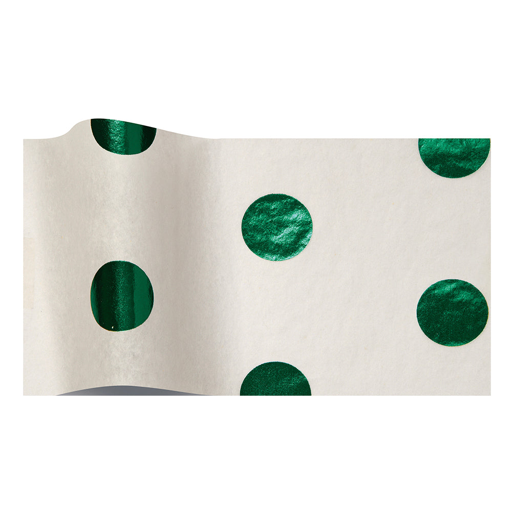 Hot spots White Green Tissue Paper 5 Sheets of 20 x 30" Satinwrap Tissue Wrapping Paper
