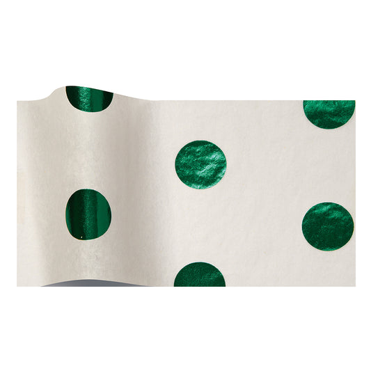Hot spots White Green Tissue Paper 5 Sheets of 20 x 30" Satinwrap Tissue Wrapping Paper