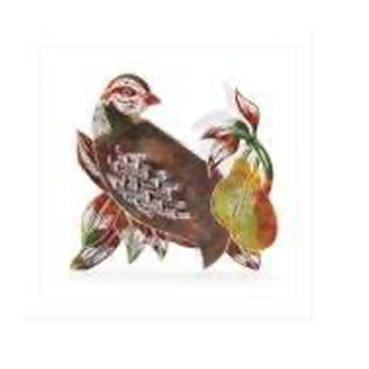 Partridge 3D Sculptural Judy Lumley Greetings Card from Lino Cut Designs with envelope