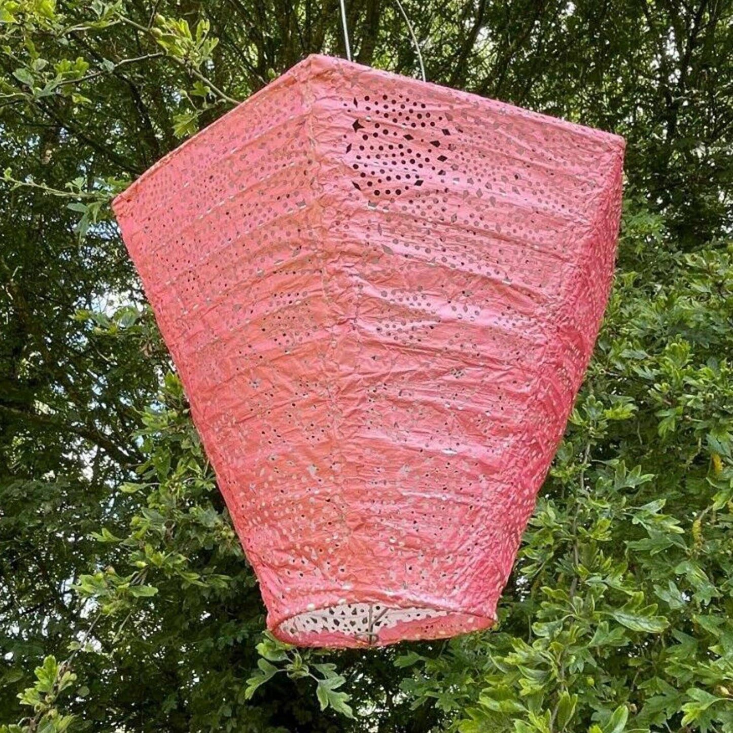 Solar Lantern - Pink Dot Diamante 28cm