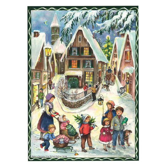 Richard Sellmer Verlag Traditional German A4 Advent Calendar 210 x 297 mm with envelope and glitter