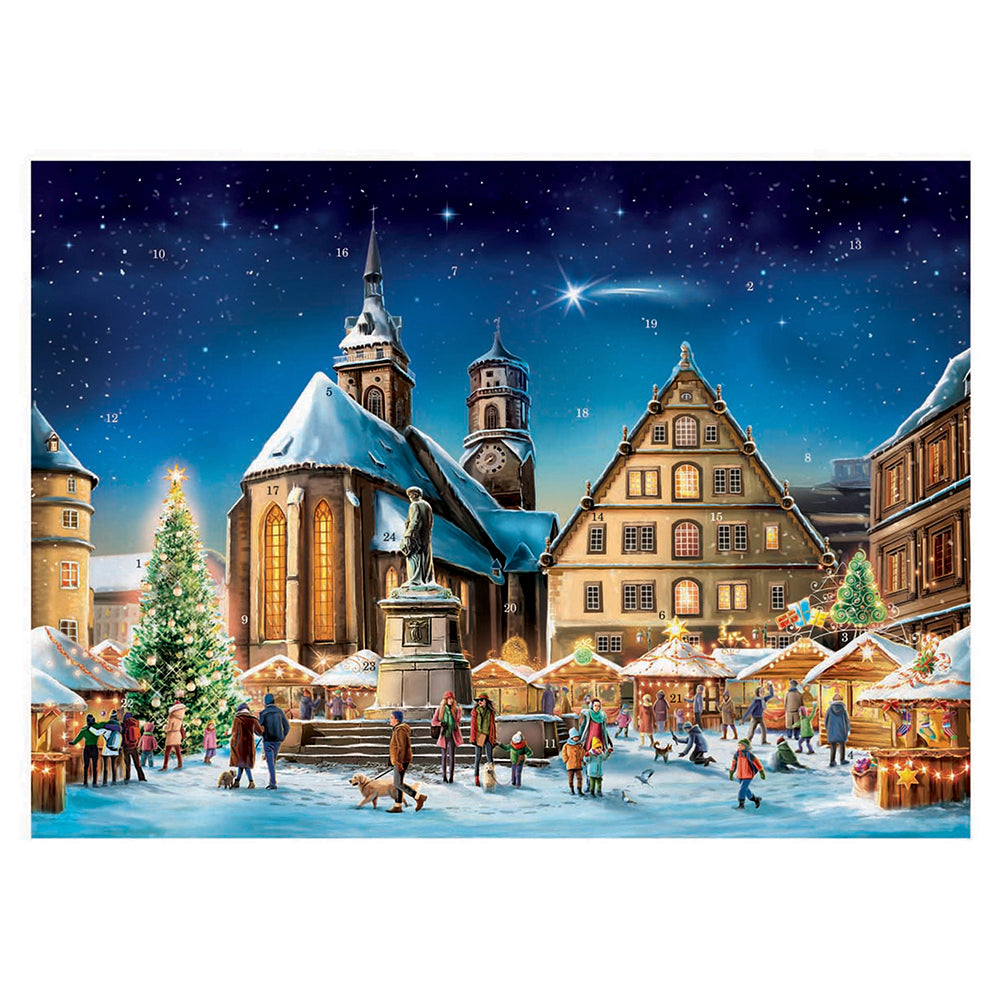 Stuttgart German Buildings Advent Calendar Limited Edition A3 297 x 420mm with glitter