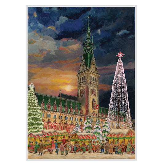 Hamburg Christmas Market Advent Calendar Limited Edition A3 297 x 420mm with glitter