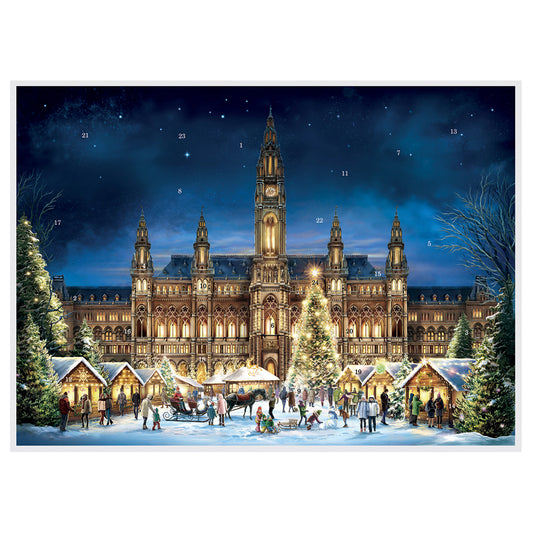 Wein Christmas Market Advent Calendar Limited Edition A3 297 x 420mm with glitter