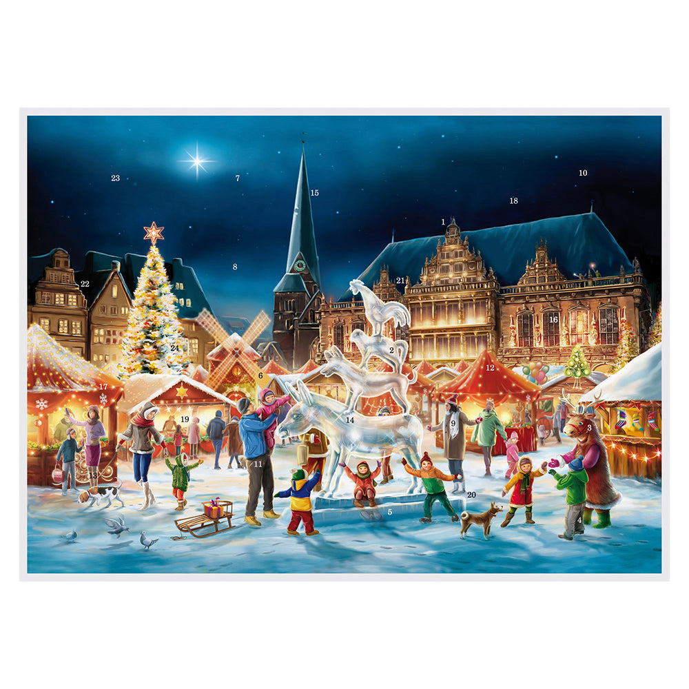 Bremen Ice Sculpture Advent Calendar Limited Edition A3 297 x 420mm with glitter