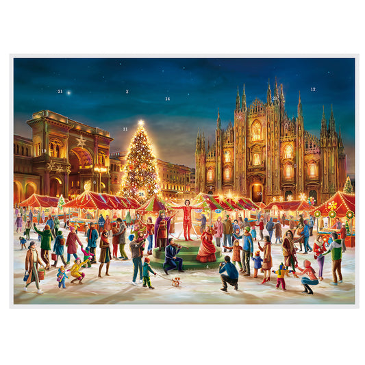 Mailand Christmas Market Advent Calendar Limited Edition A3 297 x 420mm with glitter