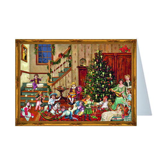 Victorian Christmas Home German Advent Card with 24 little doors 105 x 155 mm - Richard Sellmer