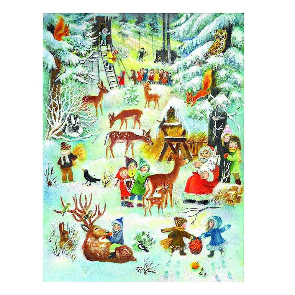 Richard Sellmer Verlag Religious Nativity 3 Kings German Advent Calendar 265 x 355 mm with envelope and glitter