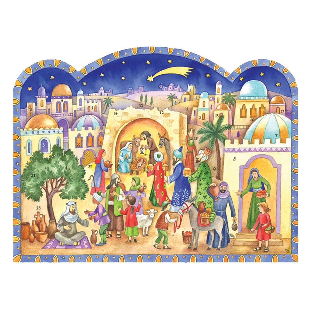 Richard Sellmer Verlag Religious Nativity Calendar Advent Calendar German A4 Advent Calendar 265 x 355 mm with envelope and glitter