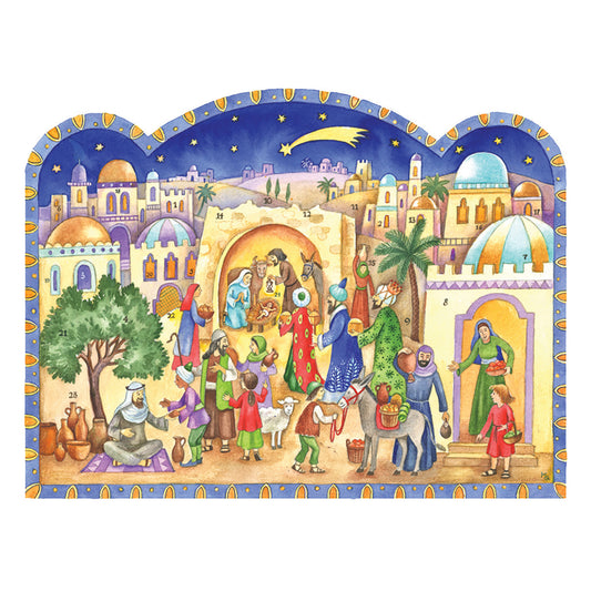 Richard Sellmer Verlag Religious Nativity Calendar Advent Calendar German A4 Advent Calendar 265 x 355 mm with envelope and glitter