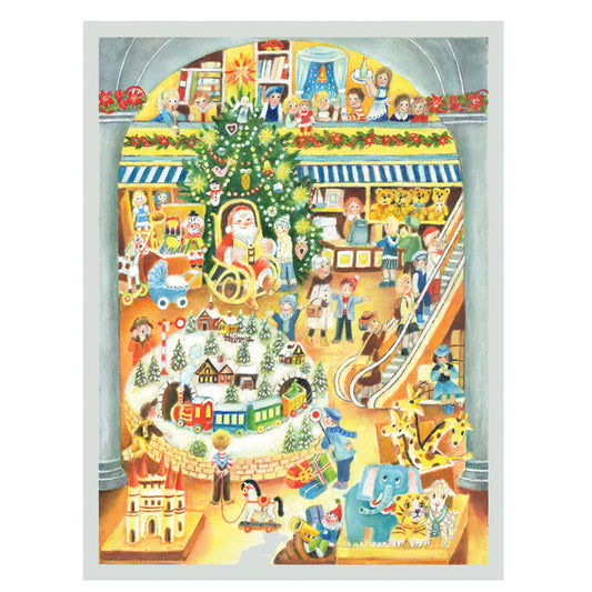 Richard Sellmer Verlag Festive Father Christmas German Advent Calendar 265 x 355 mm with envelope and glitter